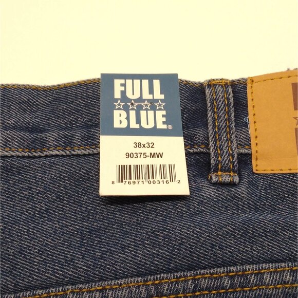 Full Blue Cowboy Cut Men 38x31 High Rise Sits At Waist Reg Fit Straight Leg NWT - Picture 5 of 10